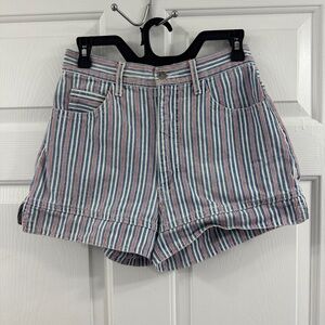 Paris Blues Red and Blue Striped Jean Shorts